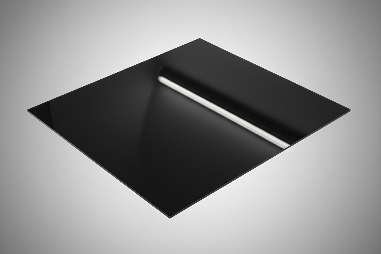 plaque de plexiglas noir brillant