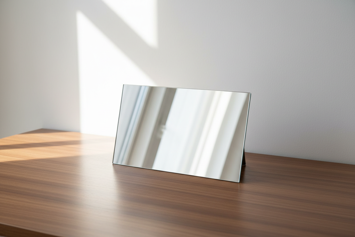 Plaque posée sur une table
OU tenue à la main