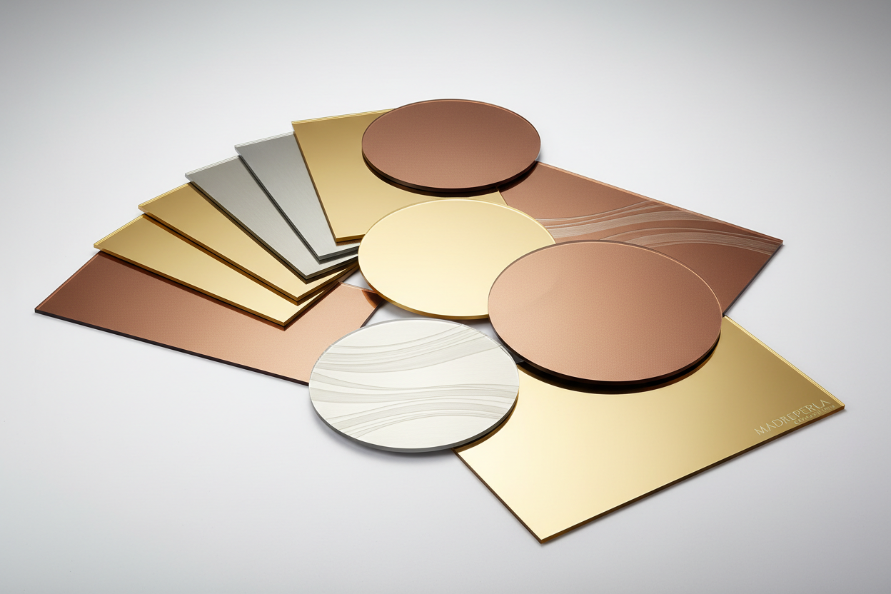plaques deco plexiglas gamme metallic de chez madreperla