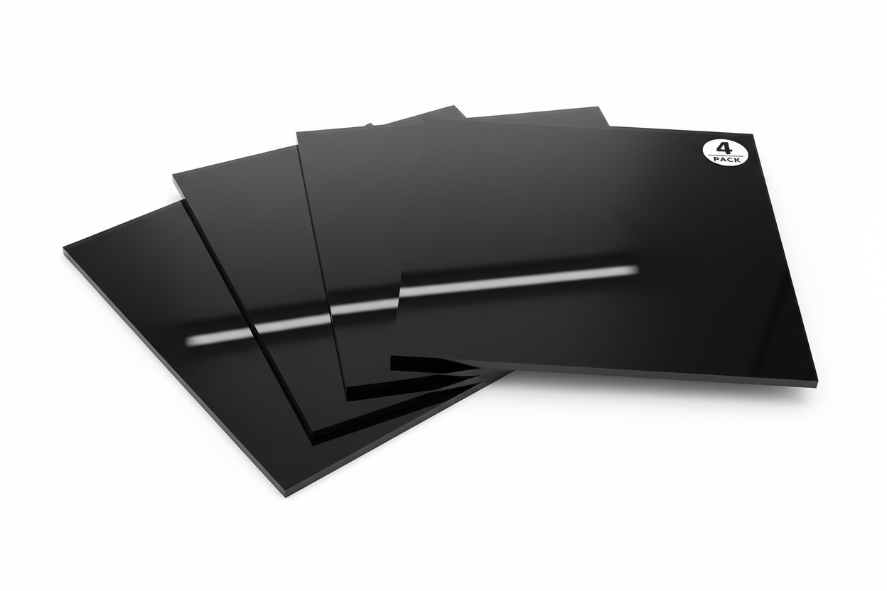lot de 4 plaques de plexiglas noir