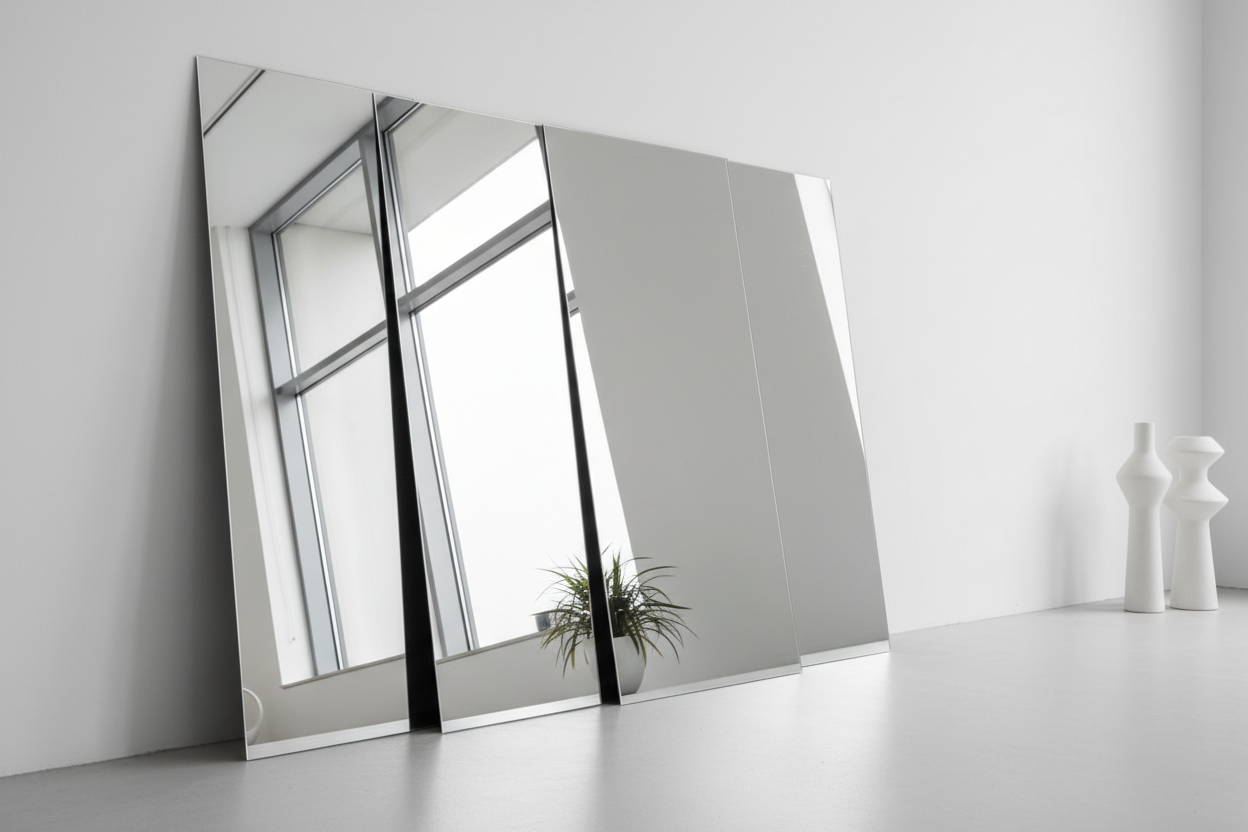photo plaques plexiglass miroir argent contre un mur