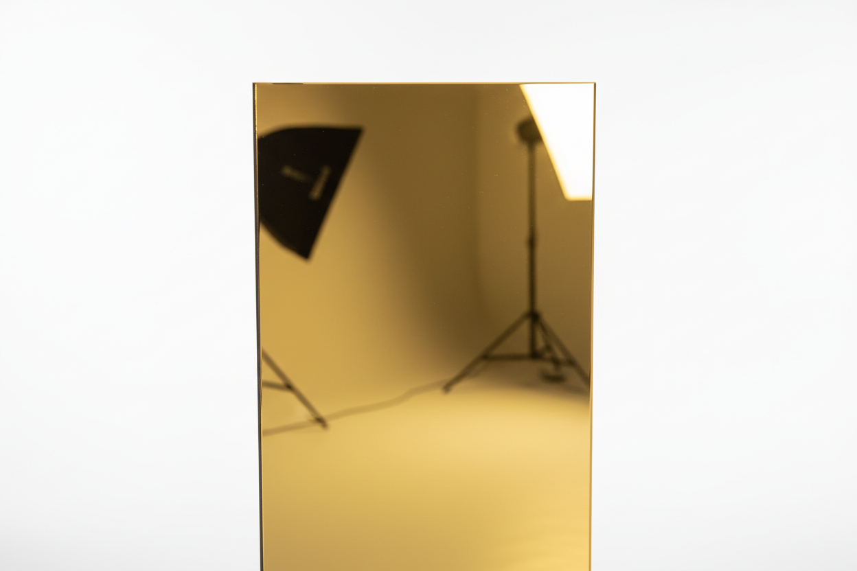plaque plexiglas miroir or