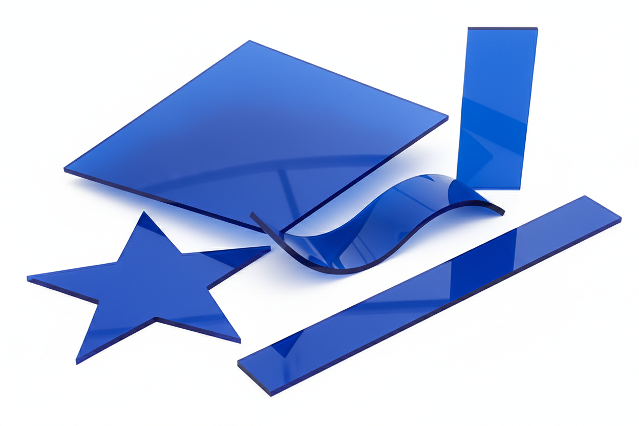 Plexiglas Bleu Royal Brillant 3 mm – formes epaisseur 3mm