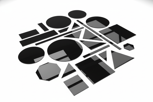 Plexiglas Noir Brillant 3 mm découpes en forme